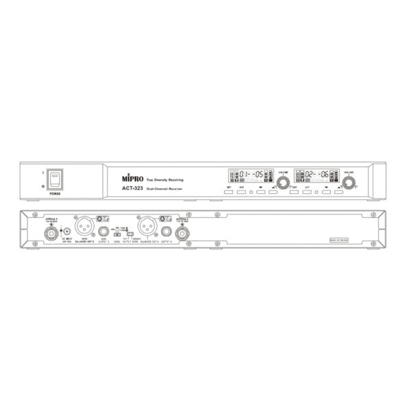 【MIPRO】ACT-323雙頻道接收機 含2支麥克風