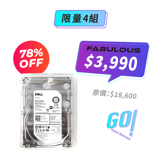 【Dell】 8TB 7.2K 12Gbps SAS 3.5" 硬碟 (HUH728080AL5204 0F23693)